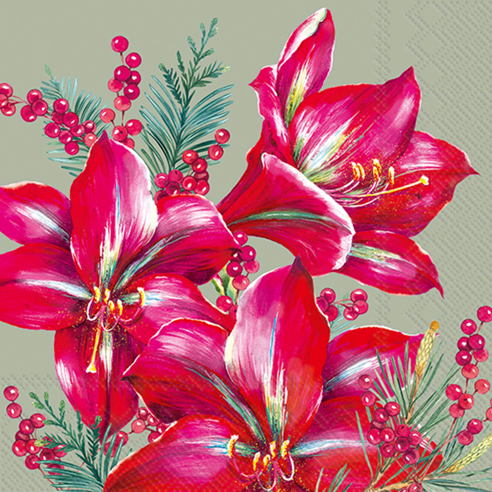 Servilleta clásica para almuerzo Amaryllis color salvia