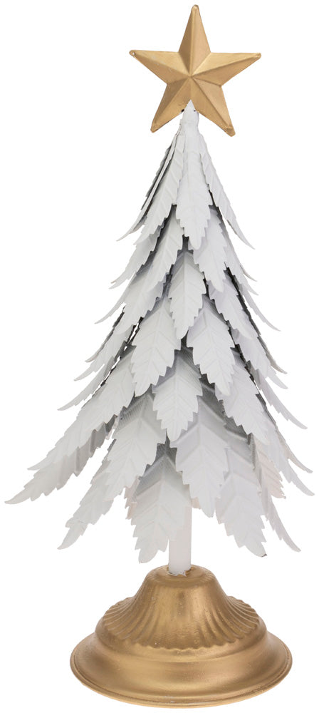 Pequeño árbol de metal blanco con ramas texturizadas
