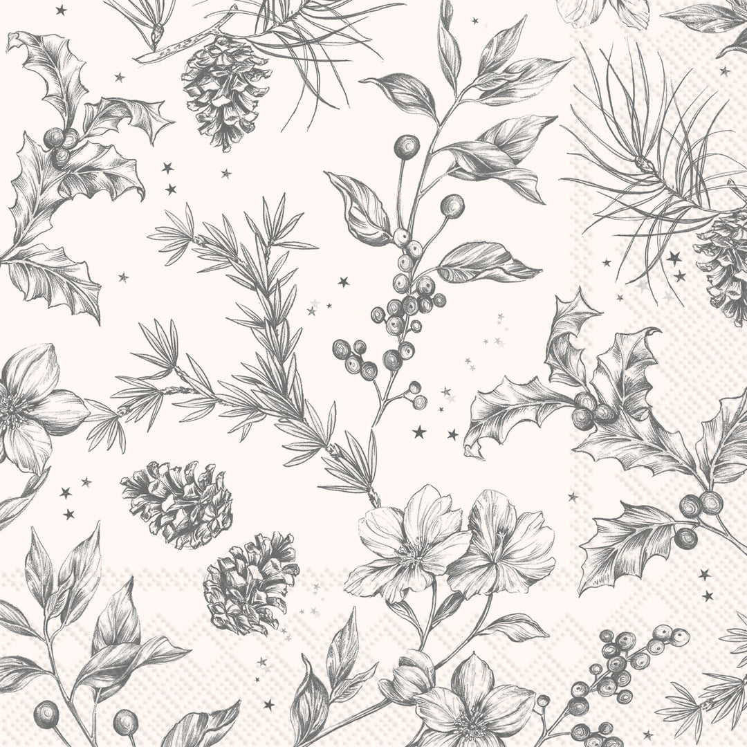 Elodie Cream Black Cocktail Napkin