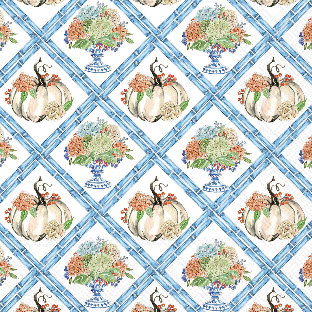Fall Hydrangea Trellis Cocktail Napkin