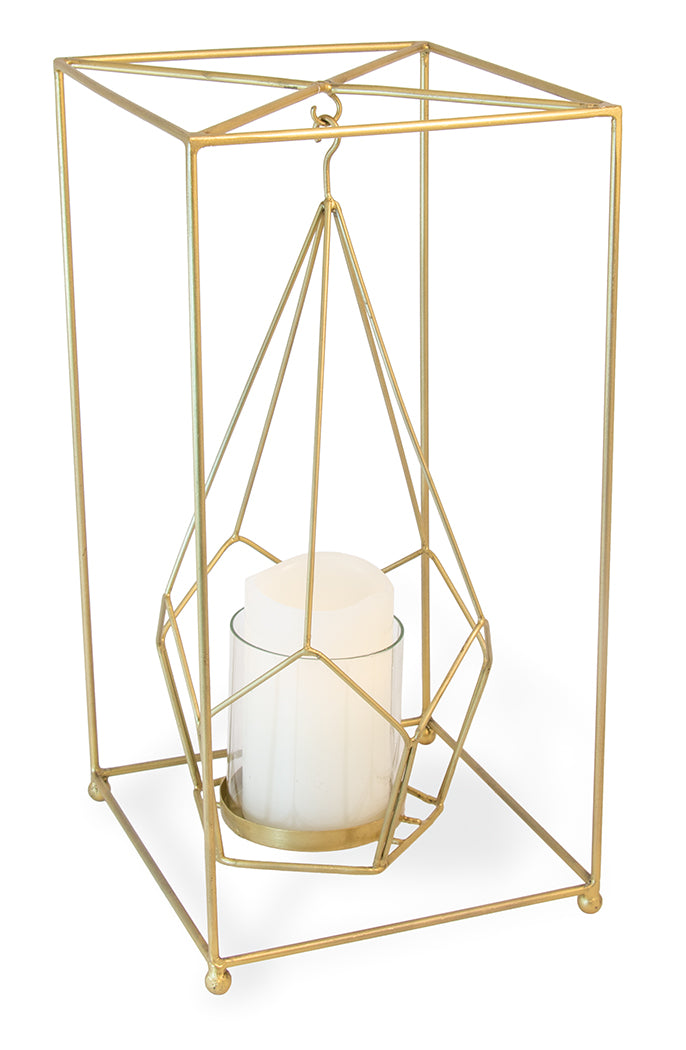 Square Pentagon Gold Lantern