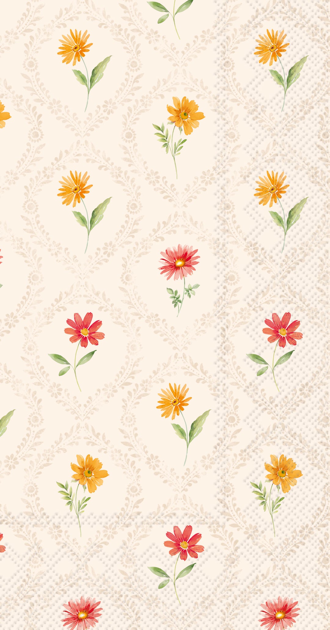 Toalla de invitados color crema con estampado de atardecer suave