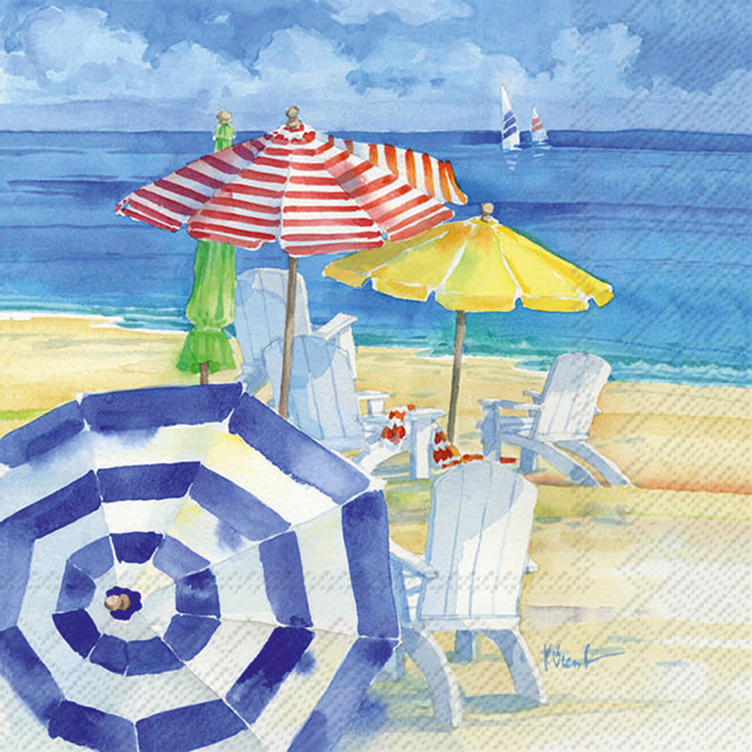 Servilleta de cóctel de playa con acuarela