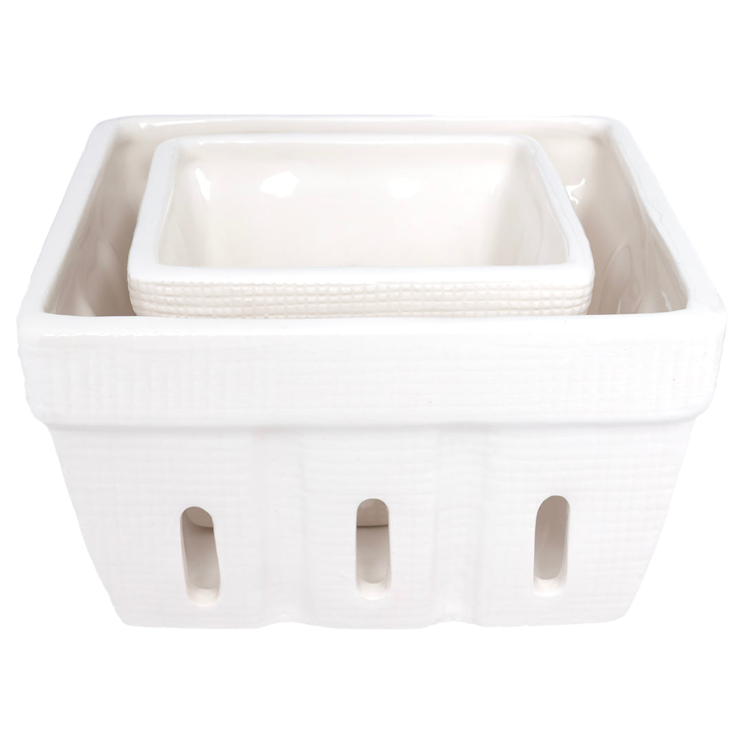 White Berry Bowls Set of 2