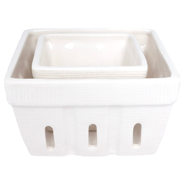 White Berry Bowls Set of 2