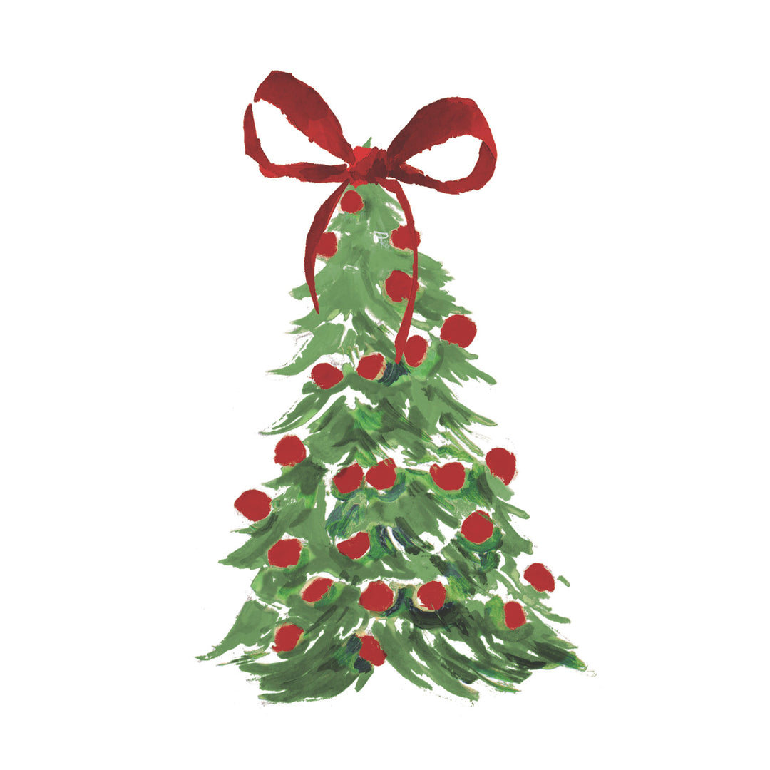 Christmas Tree Bow Cocktail Napkin