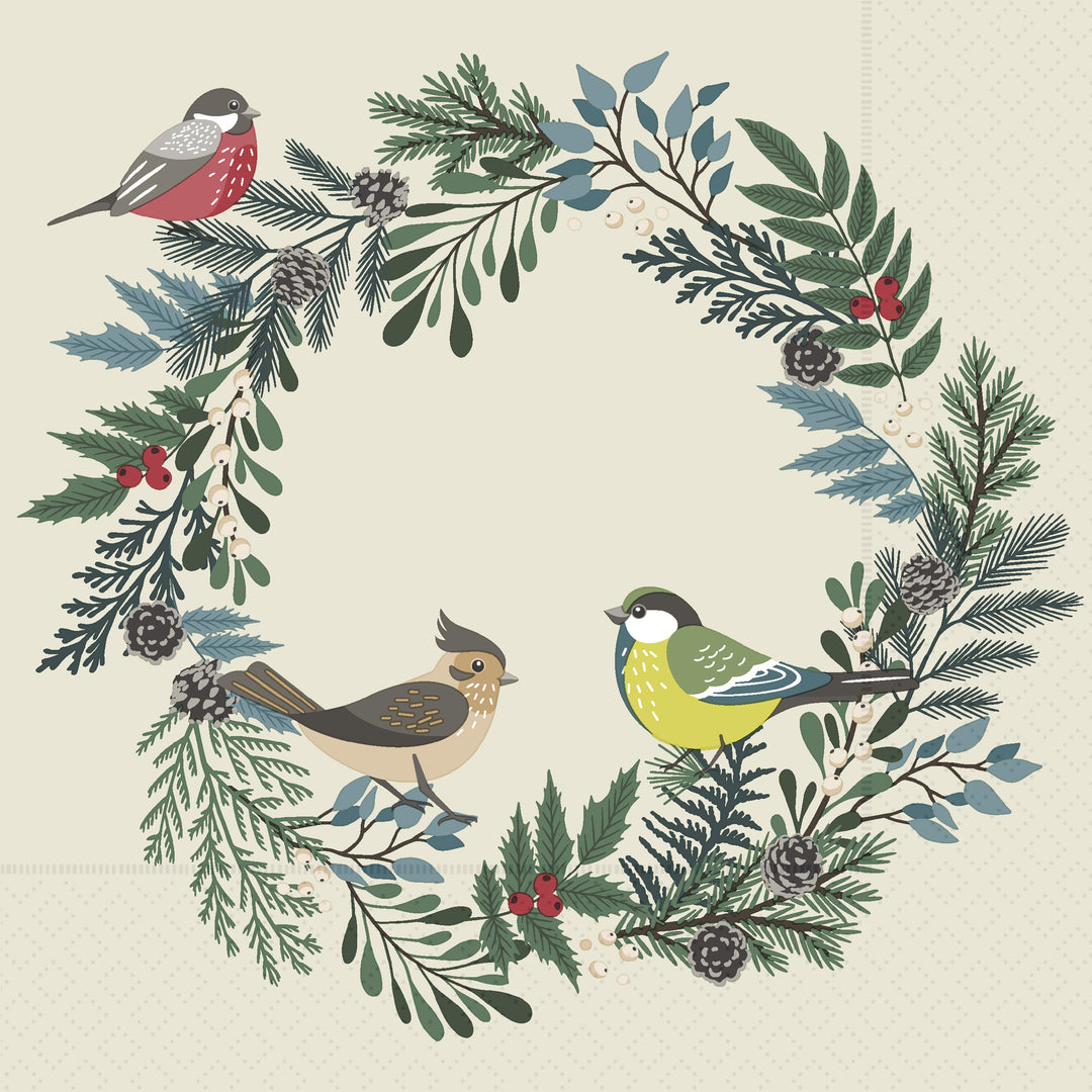 Holiday Birds Lunch Napkin