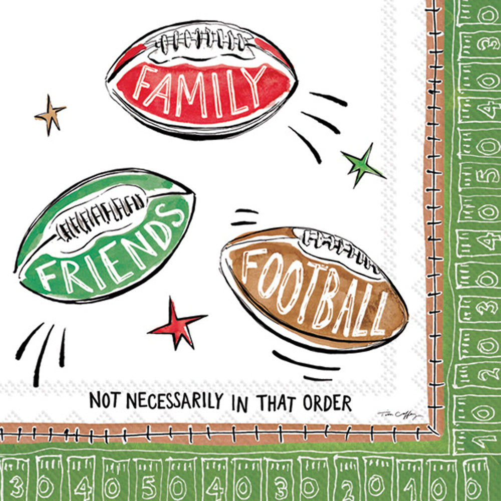 Servilleta de cóctel de fútbol de amigos de la familia