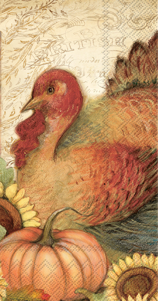 Toalla de invitados con filigrana de pavo
