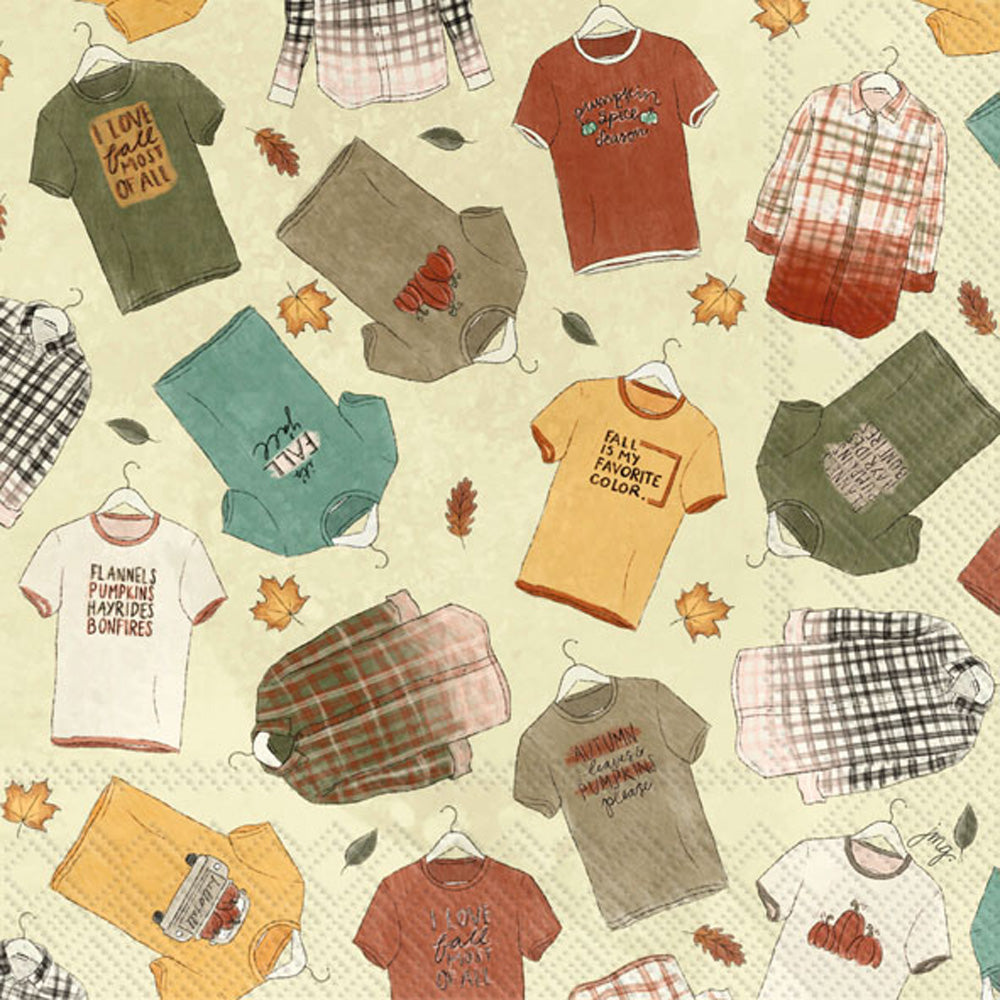 Servilletas de cóctel con diseño de camisas de otoño