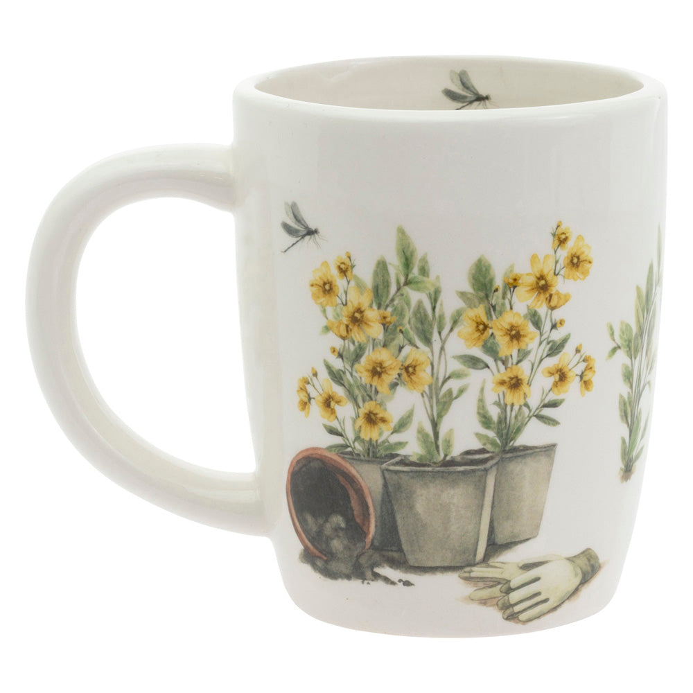 Taza de flores de jardín