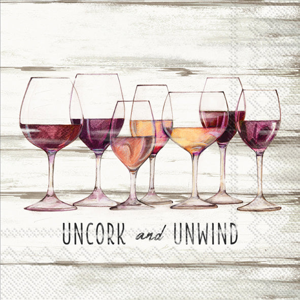 Servilleta de cóctel Uncork And Unwind