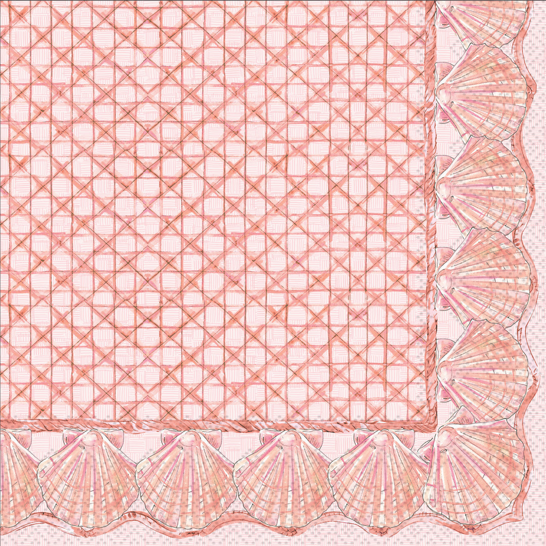 Servilleta de cóctel con conchas de coral