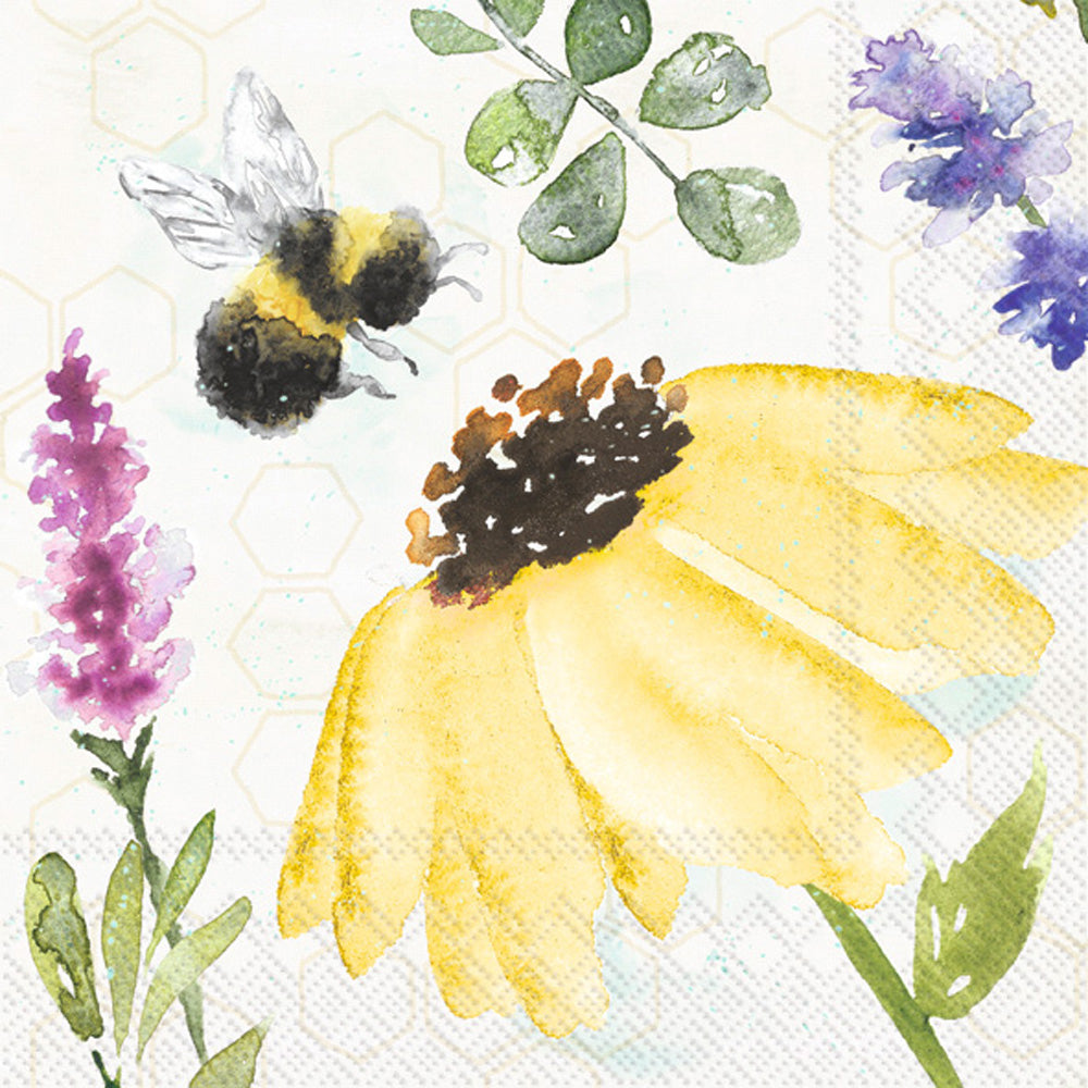 Servilleta de cóctel Summer Bees Cream