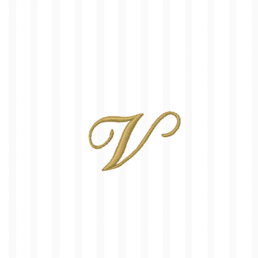 Servilleta de cóctel Stripes Again Monogram V Crema