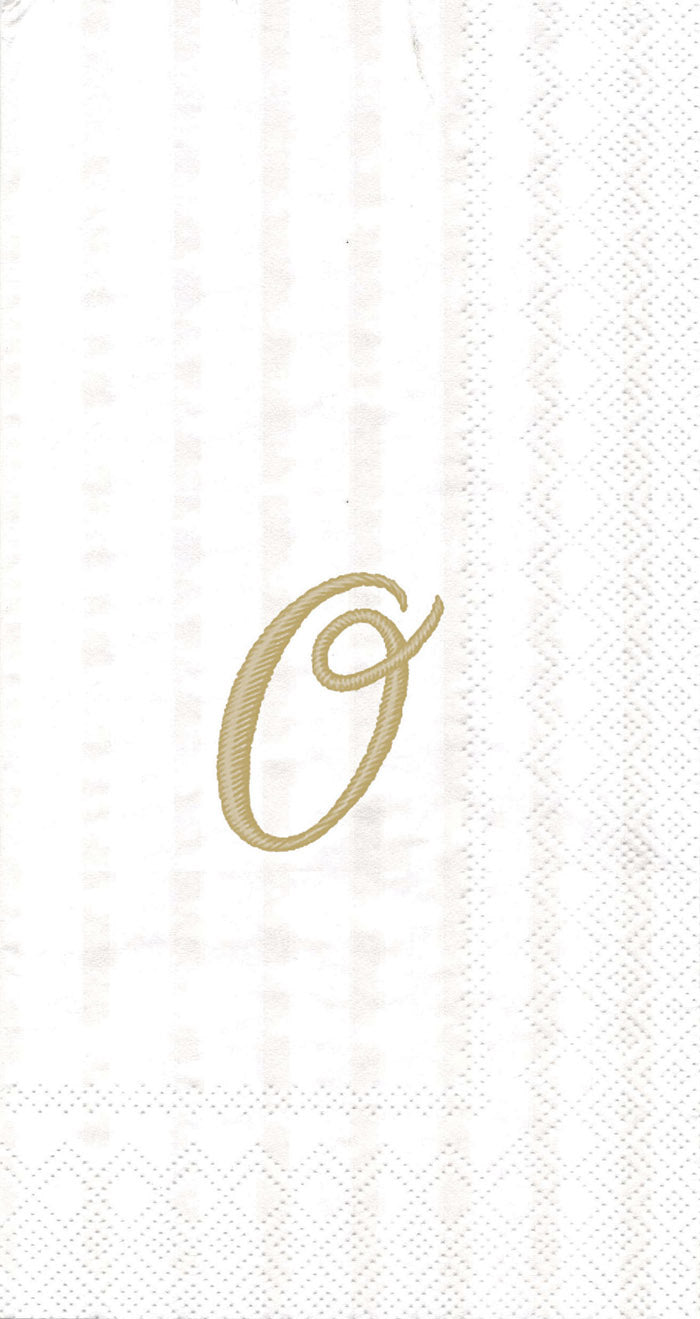 Toalla de invitados Stripes Again Monogram O Cream