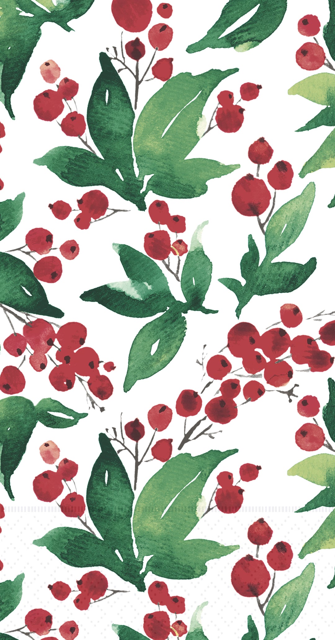 Berry Green Leaf Guest Towel