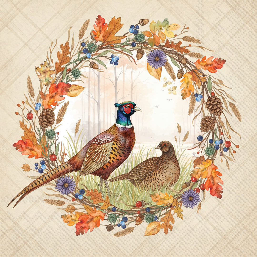 Pheasant Wreath Lunch Napkin