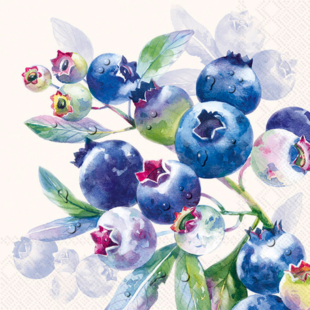 Blueberry Fruits Lunch Napkin Cream