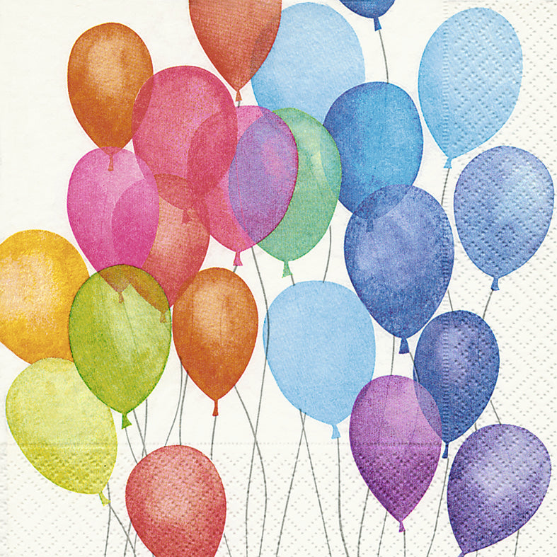 Servilleta de cóctel con globos brillantes