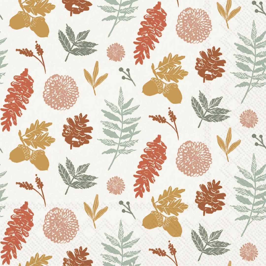 Falling Acorns Cocktail Napkin
