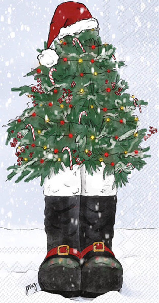 Toalla de invitados con botas de nieve de Papá Noel