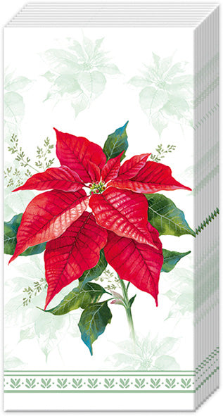Pañuelo de bolsillo clásico verde Poinsettia