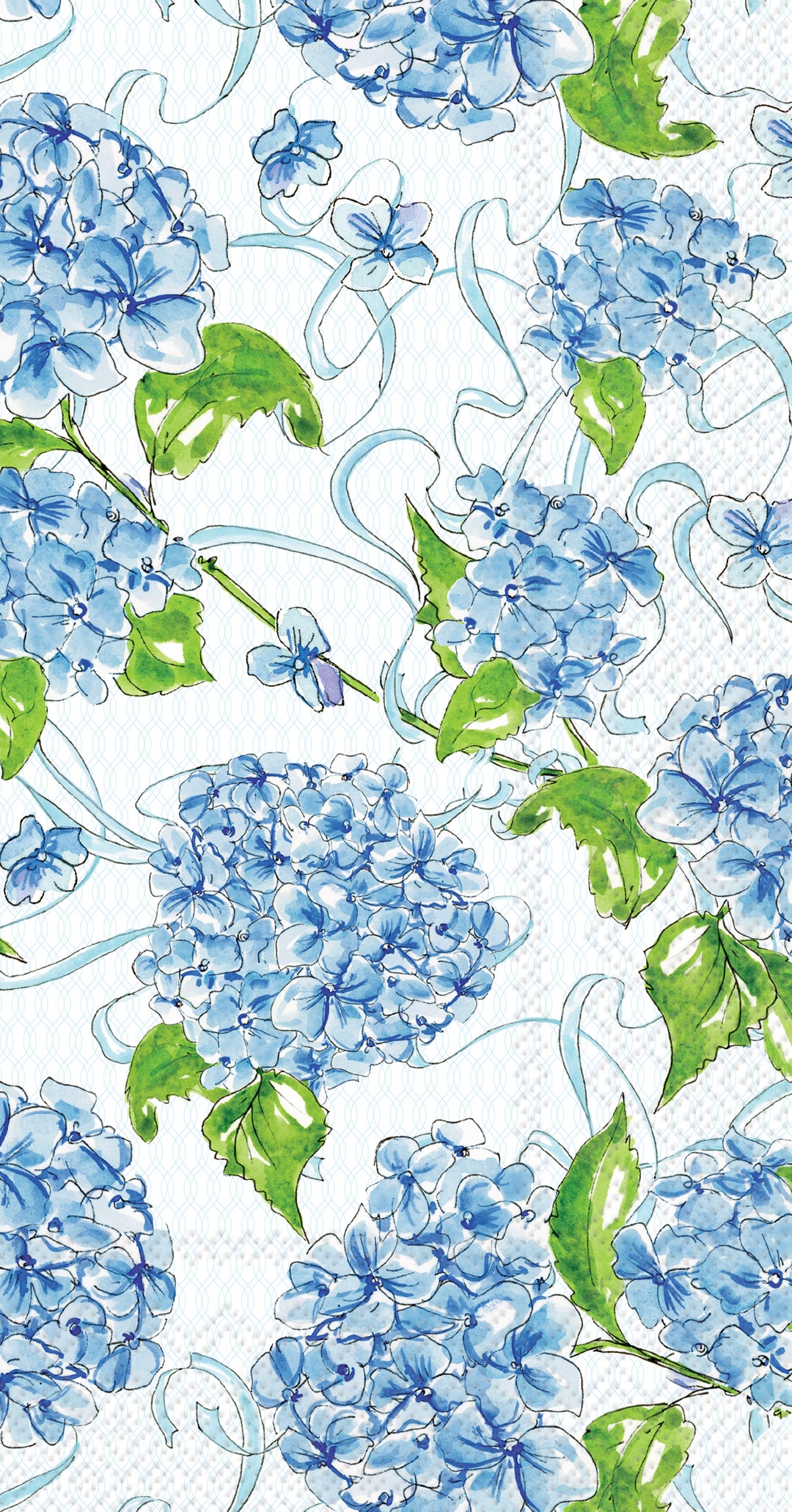 Toalla de invitados con estampado de hortensias