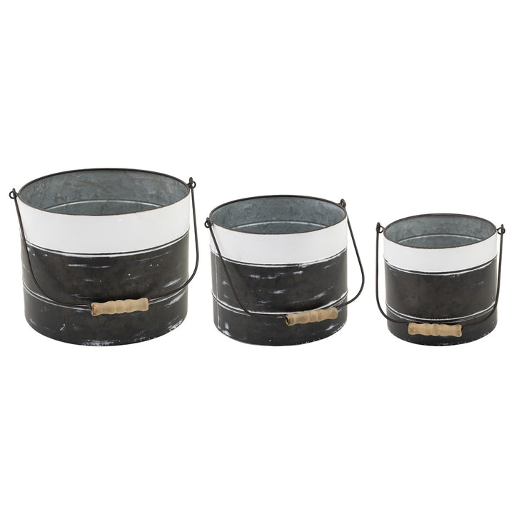 Cubos negros y blancos envejecidos (juego de 3)