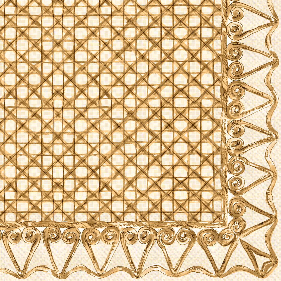 Botanical Cane gold Cocktail Napkin