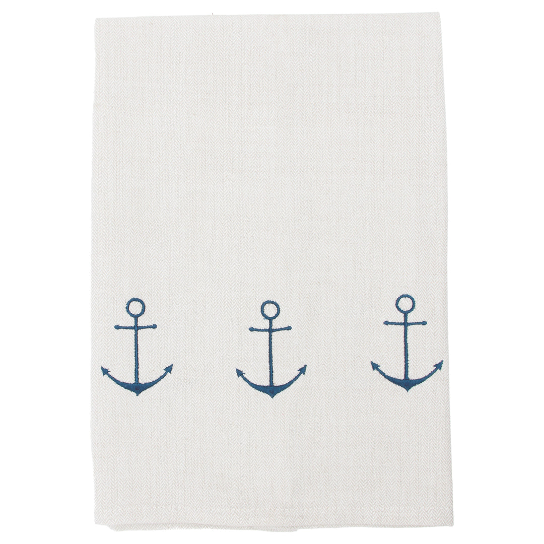 Anchor Embroidered Tea Towels Set of 2