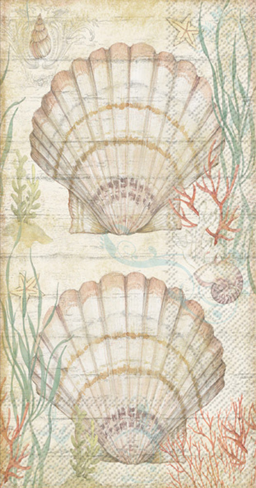 Toalla de invitados de concha y coral