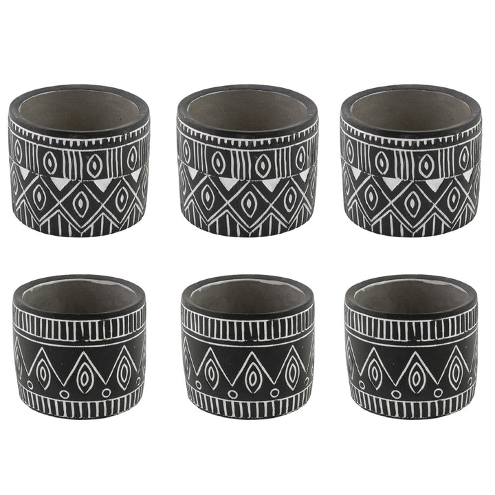 Mini macetas negras (juego de 6)