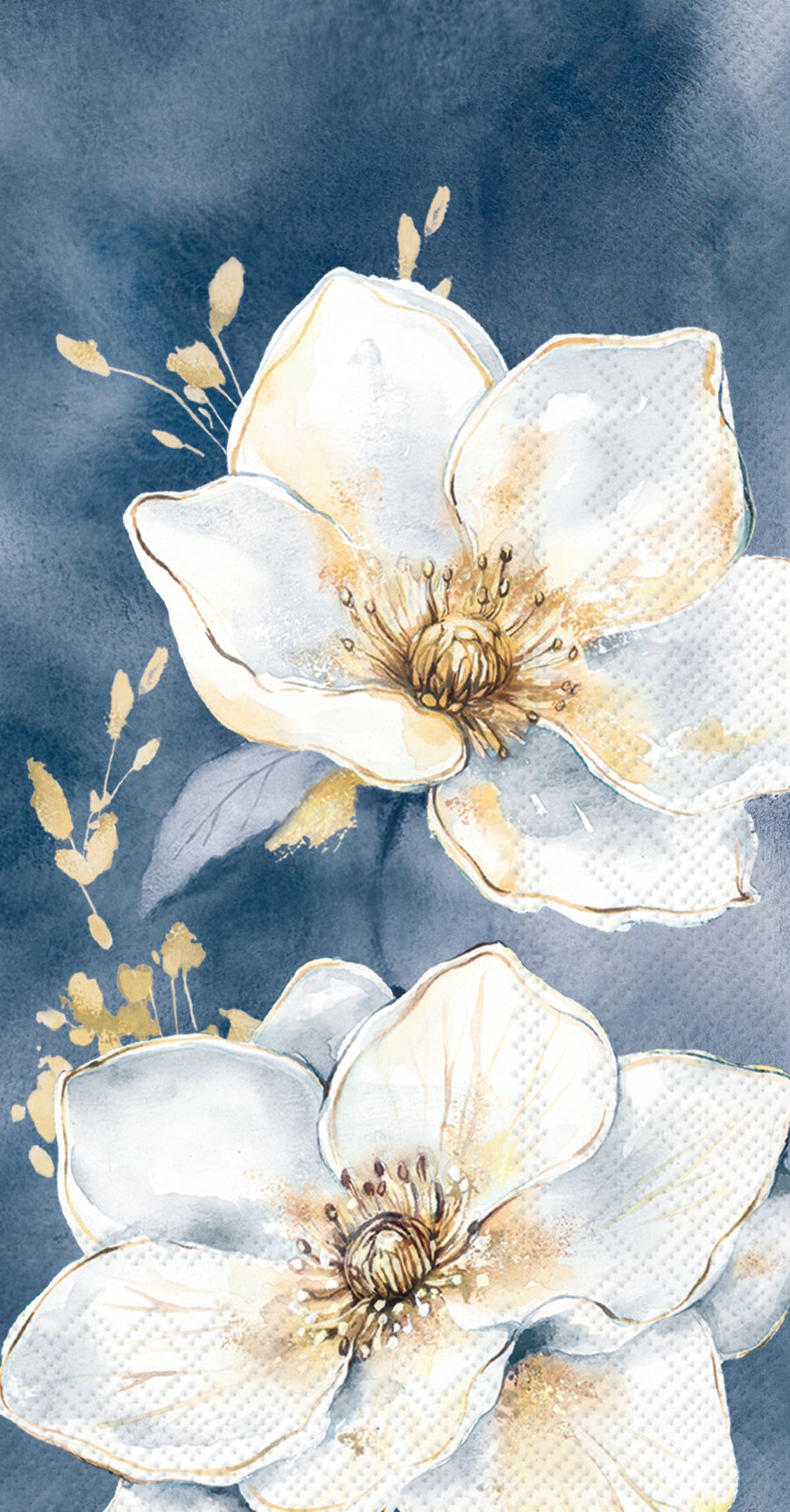 Golden Gala Blue Guest Towel