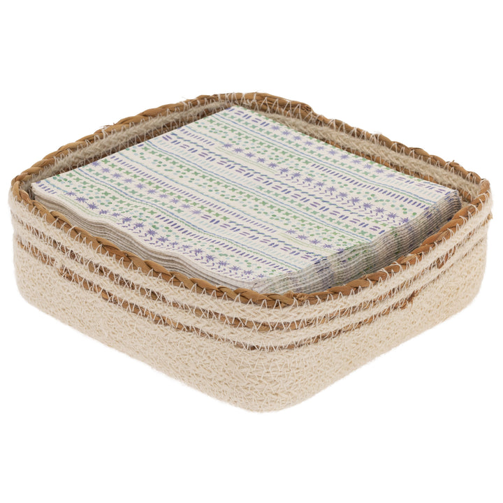 Cream Seagrass/Jute Cocktail Caddy