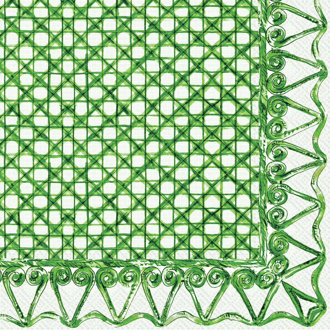 Botanical Cane dark green Cocktail Napkin