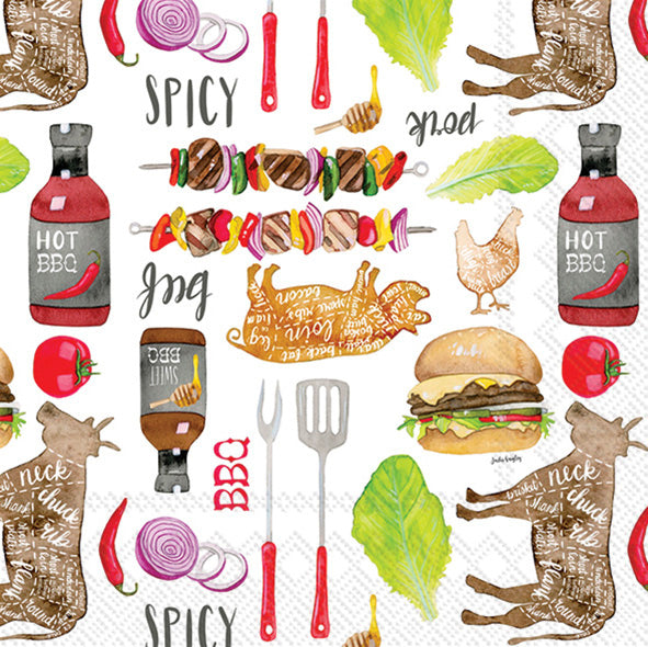 Servilleta de cóctel con diseño de barbacoa