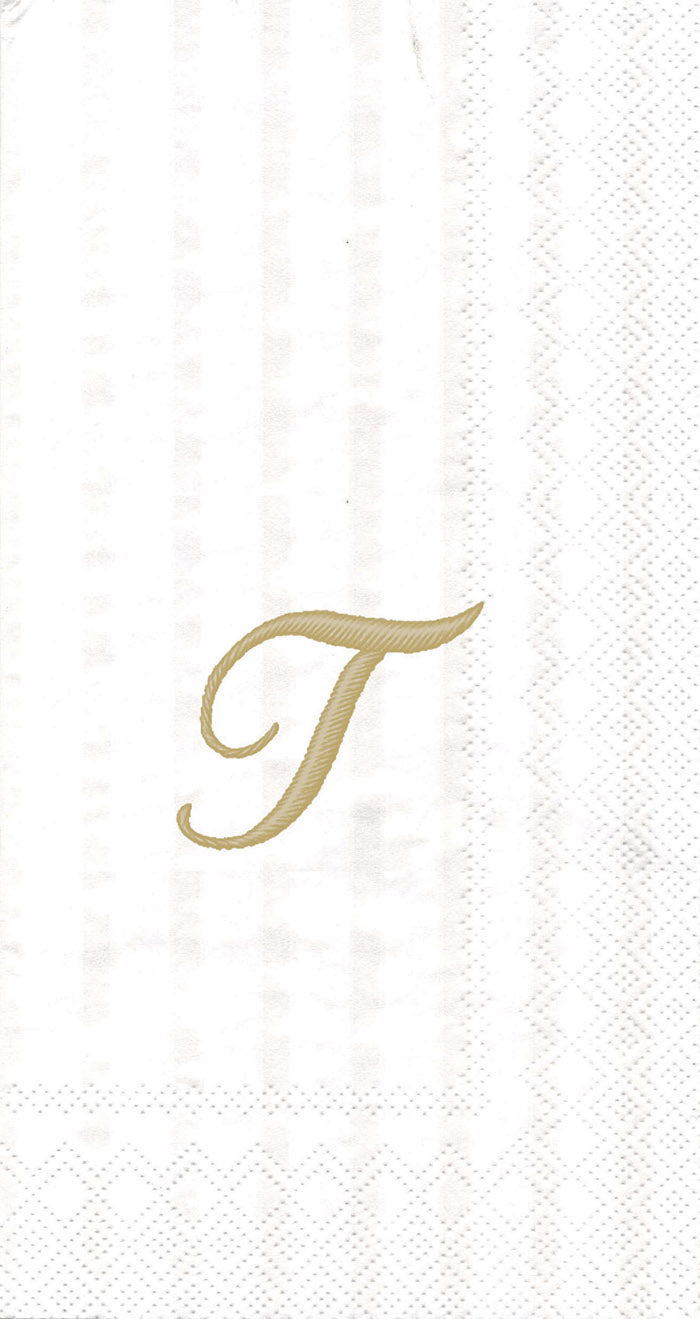 Toalla de invitados Stripes Again Monogram T Cream
