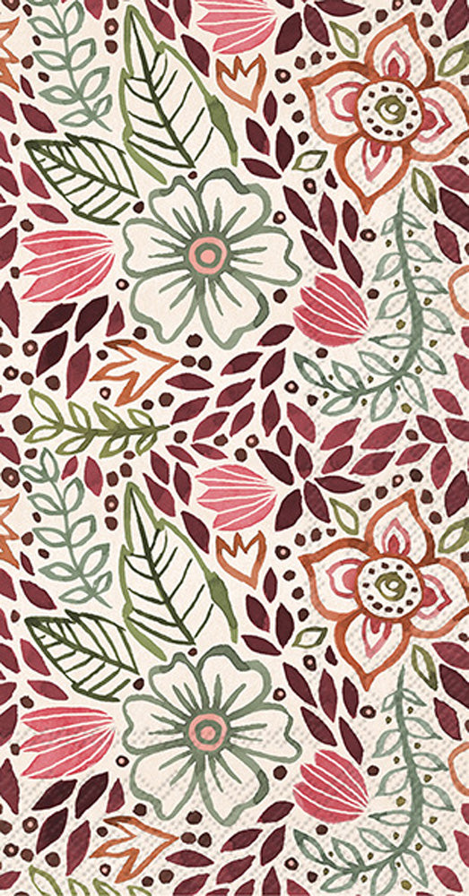 Toalla de invitados con estampado floral
