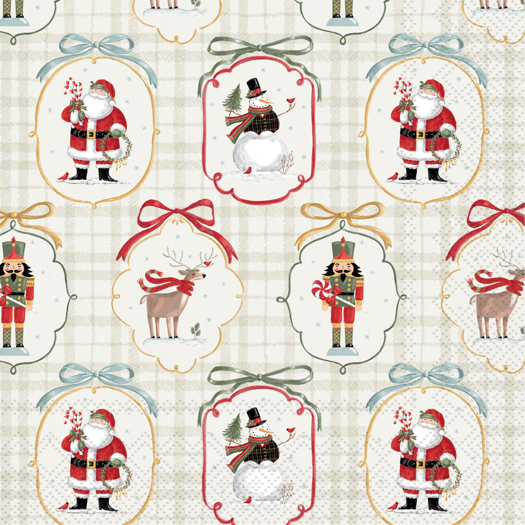 Frosty Cameos Green Lunch Napkin