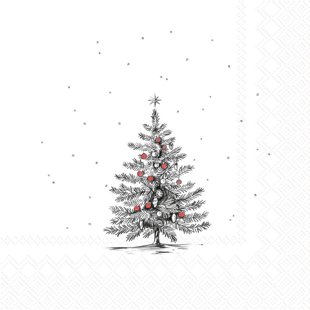 Pure Christmas Tree Black Lunch Napkin