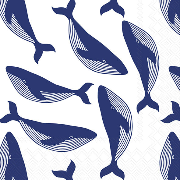 Servilleta de almuerzo con diseño de ballenas