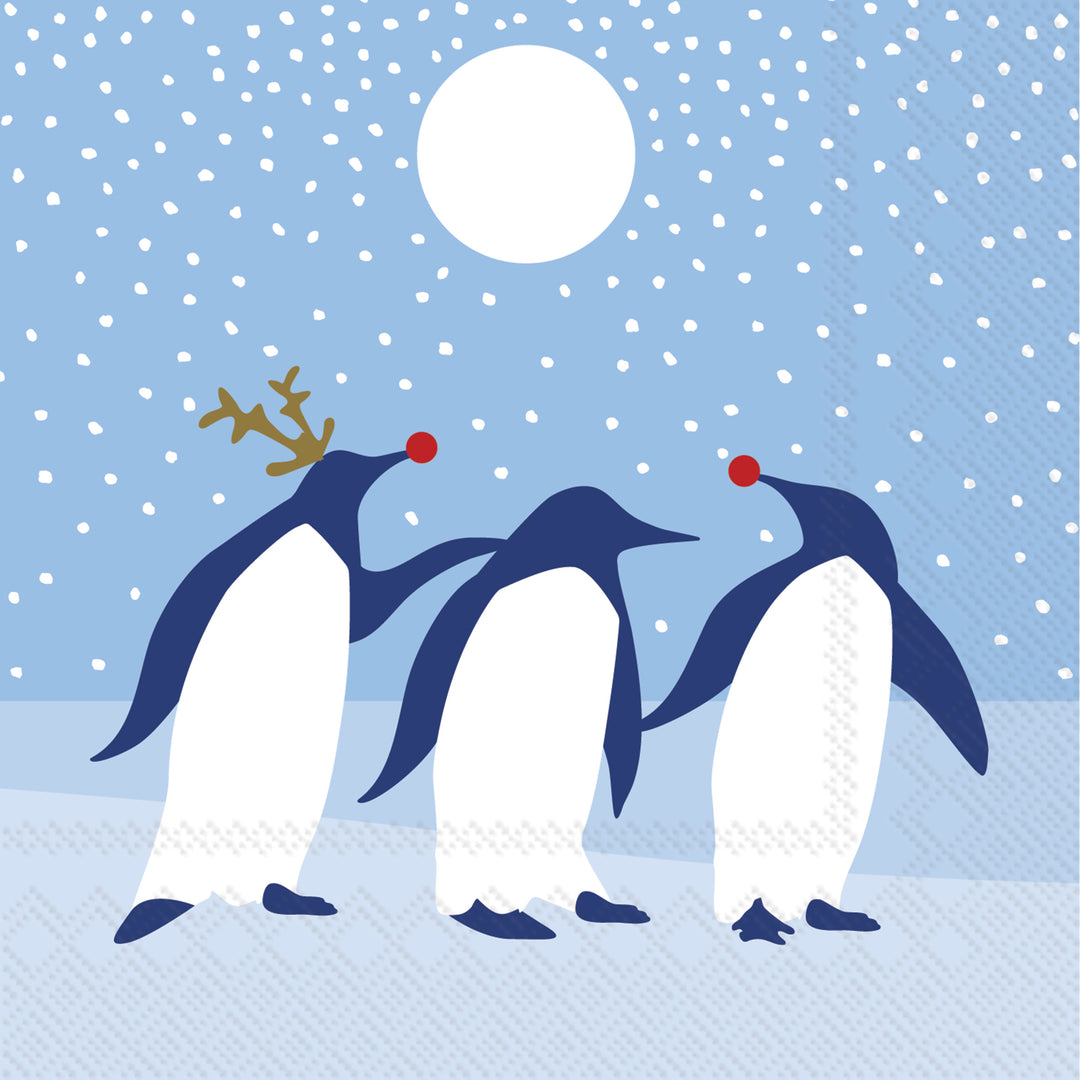 Arctic Penguins Cocktail Napkin