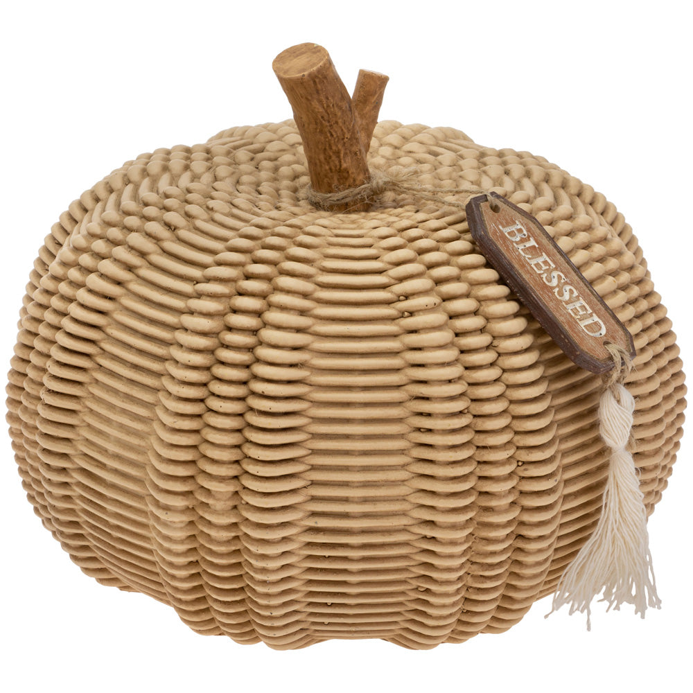 Calabaza grande con textura de mimbre