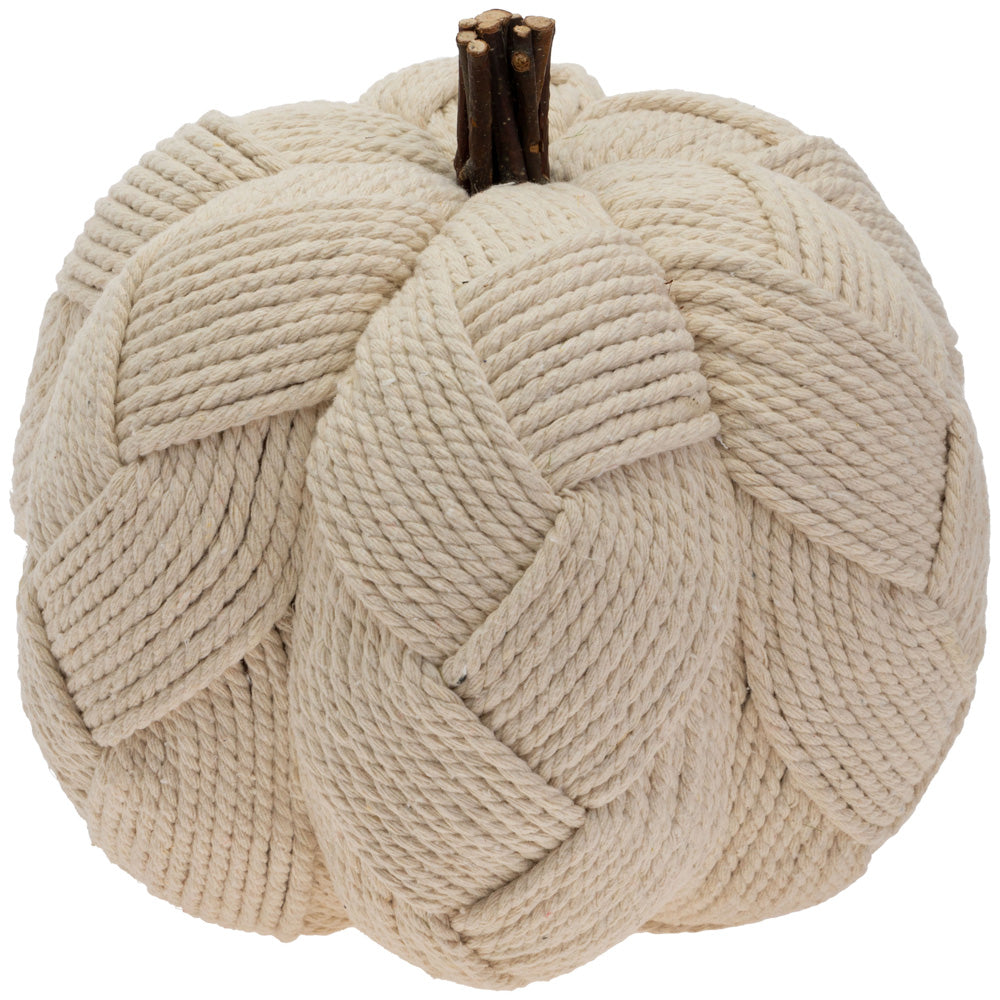 Calabaza grande tejida color crema