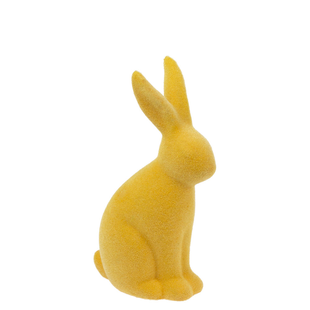 Conejito amarillo flocado pequeño