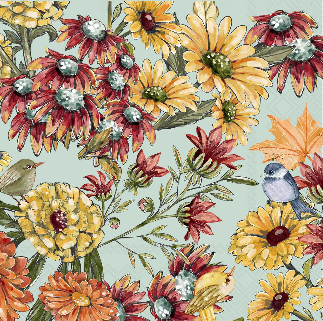 Retro Falling Leaves Lunch Napkin