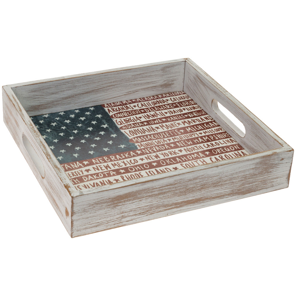 Bandeja con asa Weathered One Flag One Nation