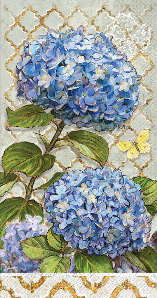 Toalla de invitados con flores azules de reliquia