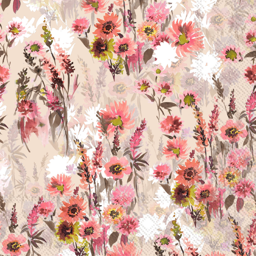 Autumn Meadow Cocktail Napkin cream